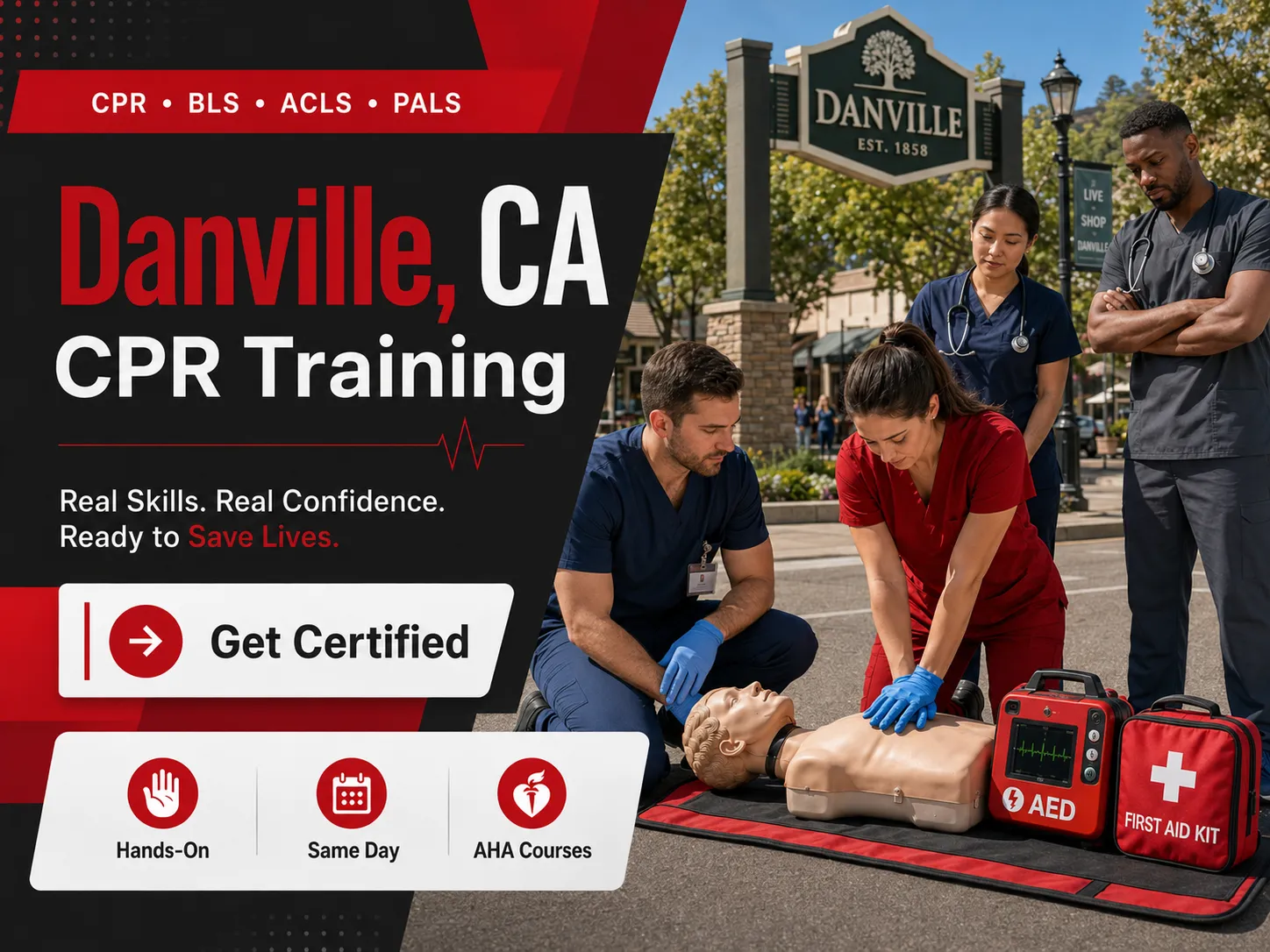 ACLS training with cardiac monitors in Danville, CA