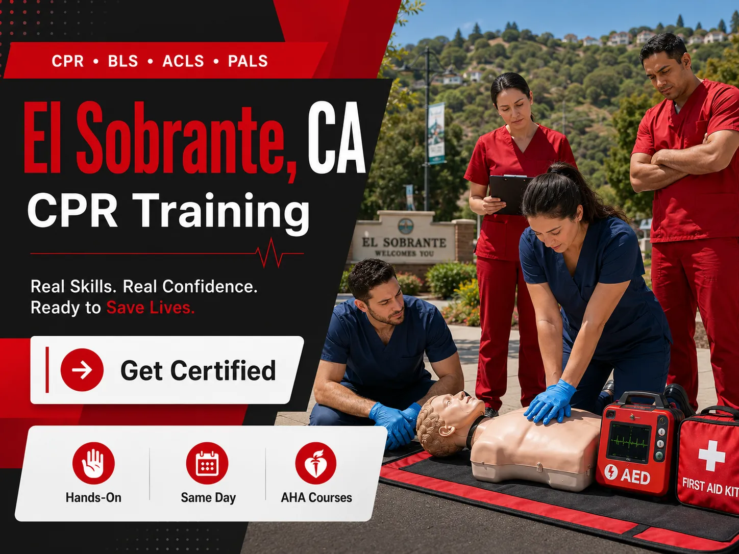 Nurses and EMTs in ACLS certification class in El Sobrante, CA
